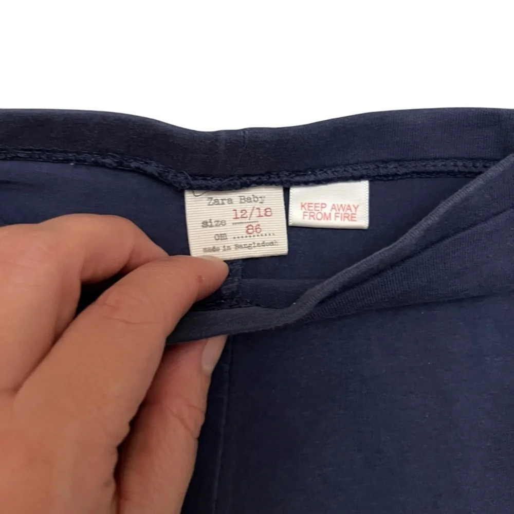 Zara| Kids Blue Elastic Waistband Cropped Leggings - Size 12-18 months